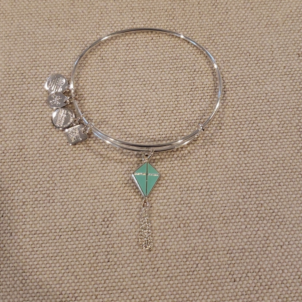 Alex and Ani silver enamel kite bracelet